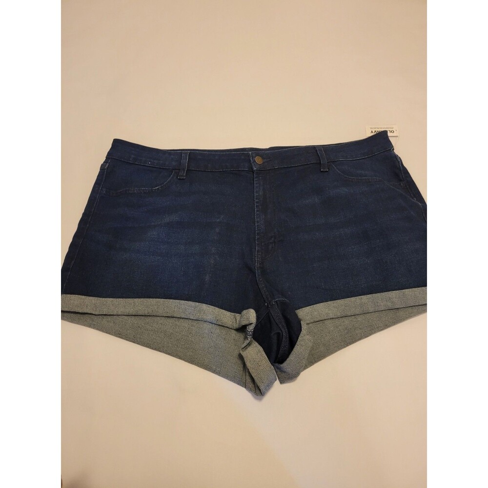 Old Navy‎ High Rise Wow Dark Wash Shorts Cuffed Hem Women's Size 22 NWT $29.99